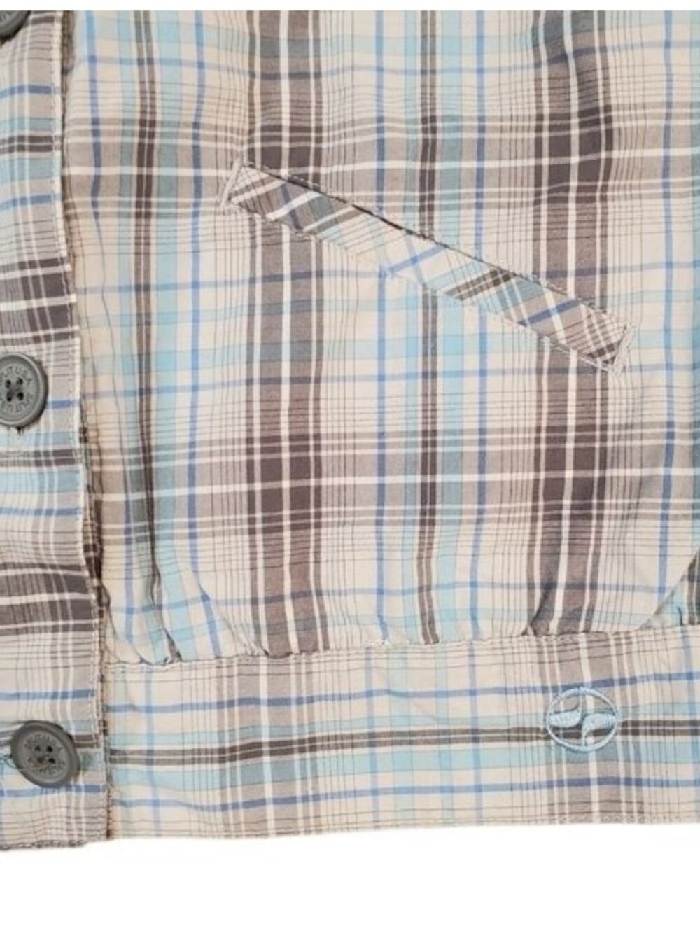Split Women's Blue Plaid Print Jacket Size XSmall - Picture 5 of 12